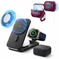 25W CryoBoost Foldable 3-in-1 Magnetic Charger and AirPods Pro 3 Cyber FlickLock Case Bundle– US Plug-Black&Deep Burgundy ESR ESR