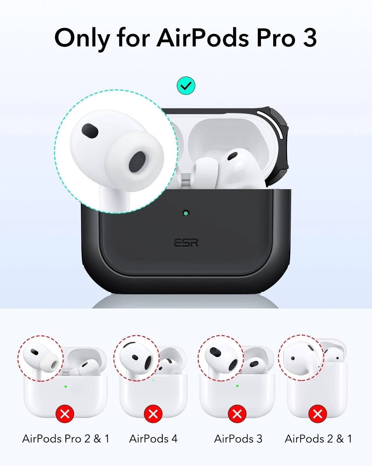 25W CryoBoost Foldable 3-in-1 Magnetic Charger and AirPods Pro 3 Orbit Hybrid Case Bundle – EU Plug-Black ESR ESR