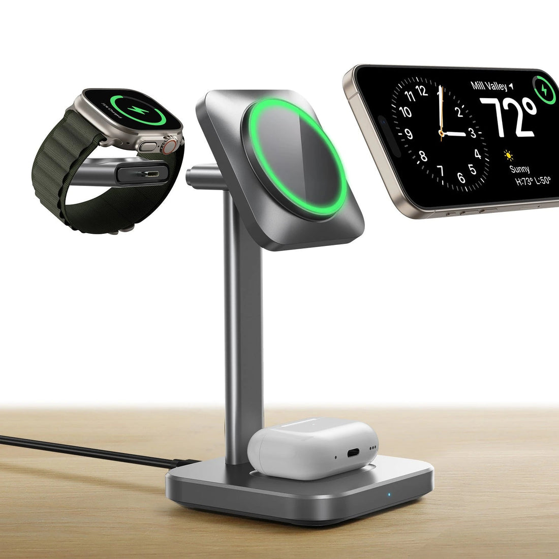 3-in-1 Magnetic Charging Station (15W) - Grey - US PLUG ESR ESR
