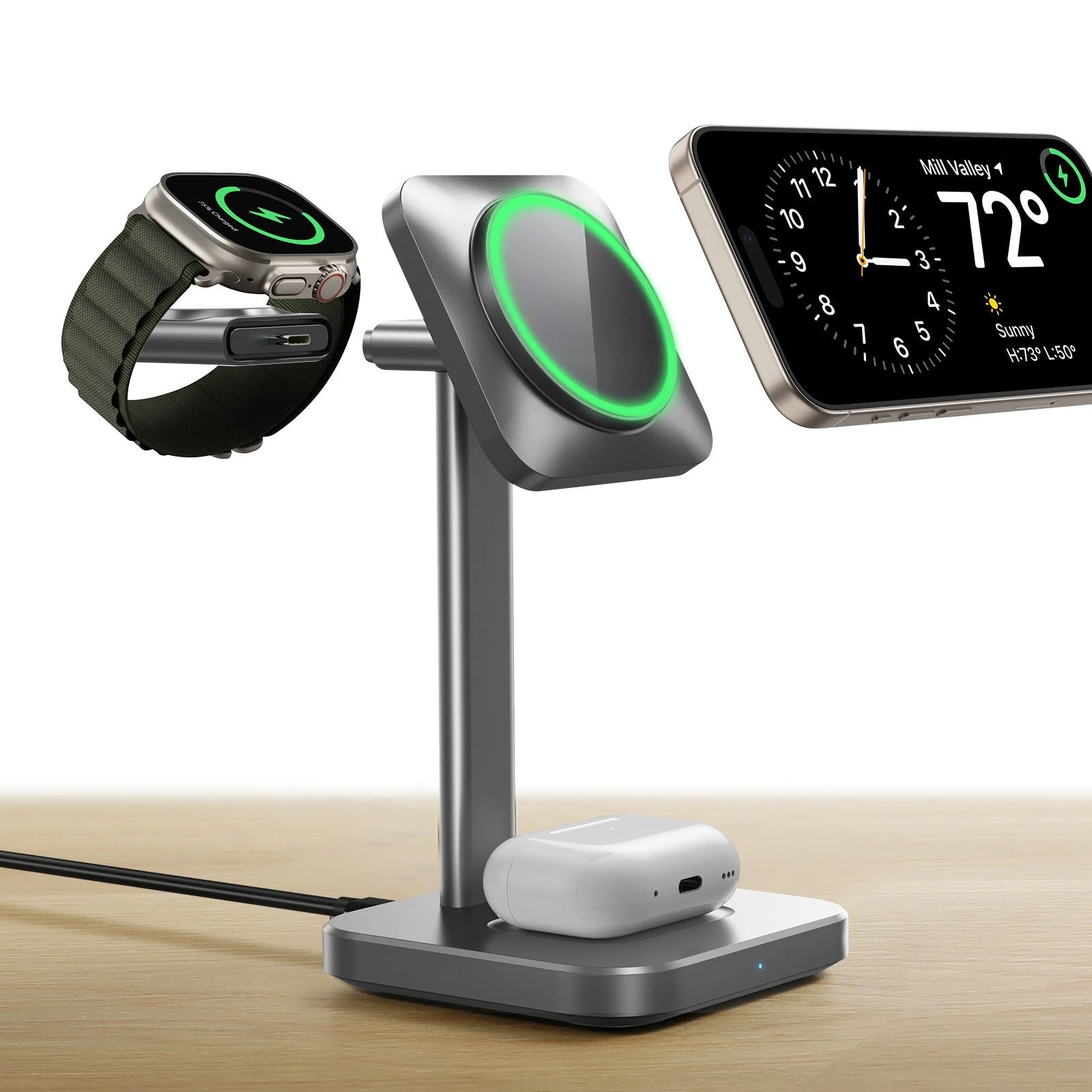 3-in-1 Magnetic Charging Station (15W) - Grey - US PLUG ESR ESR