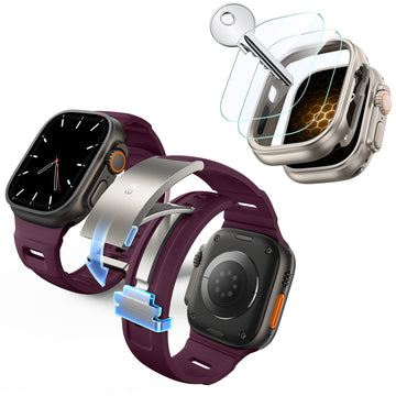 ESR Pack ultime Bracelet Equinox pour Apple Watch - Red Band / Titanium Case