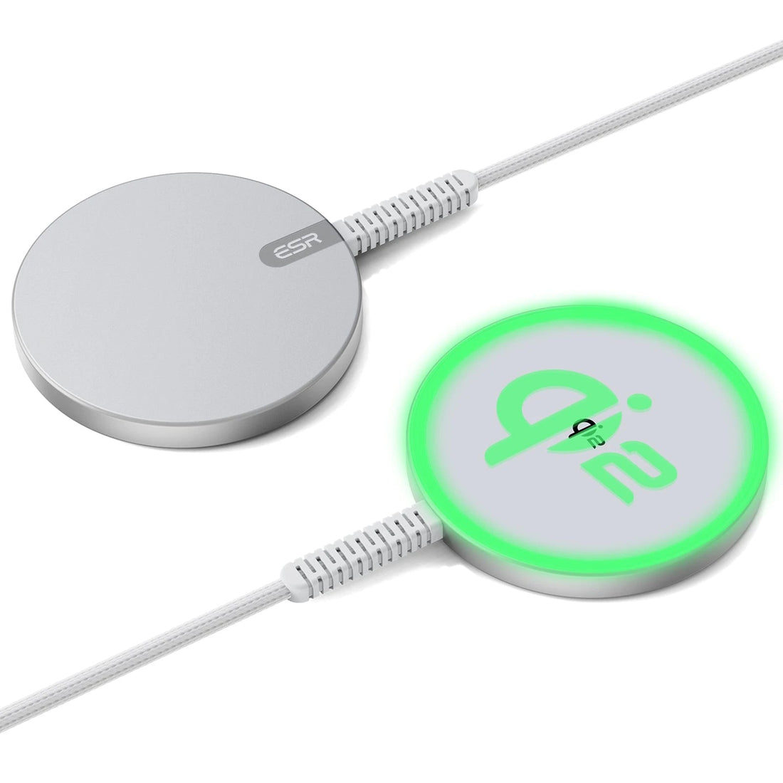 Qi2 mini Wireless Charger - Silver - 2 Sets ESR