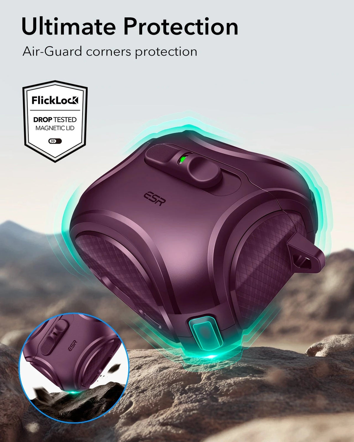 AirPods 4 Cyber FlickLock Case (HaloLock) - Burgundy ESR ESR