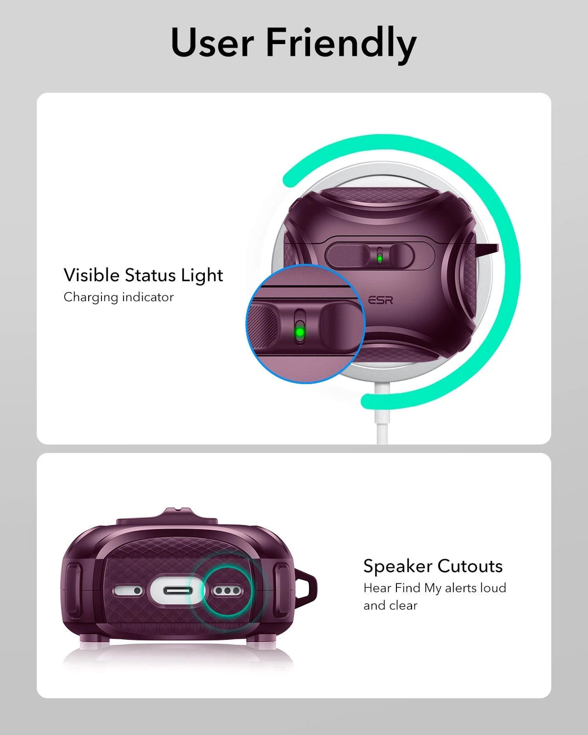 AirPods 4 Cyber FlickLock Case (HaloLock) - Burgundy ESR ESR