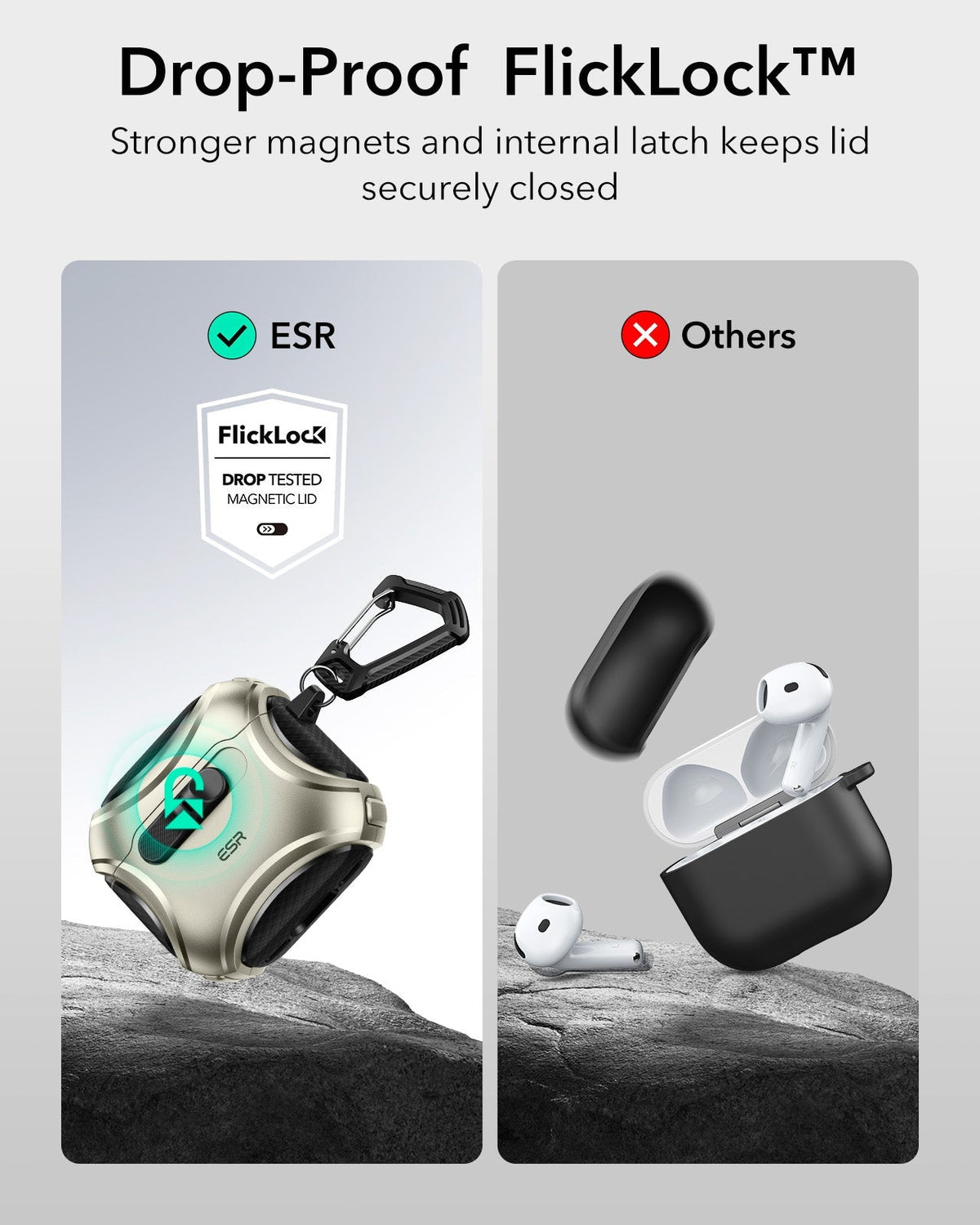 AirPods 5 Cyber FlickLock Magnetic Case - Titanium ESR ESR