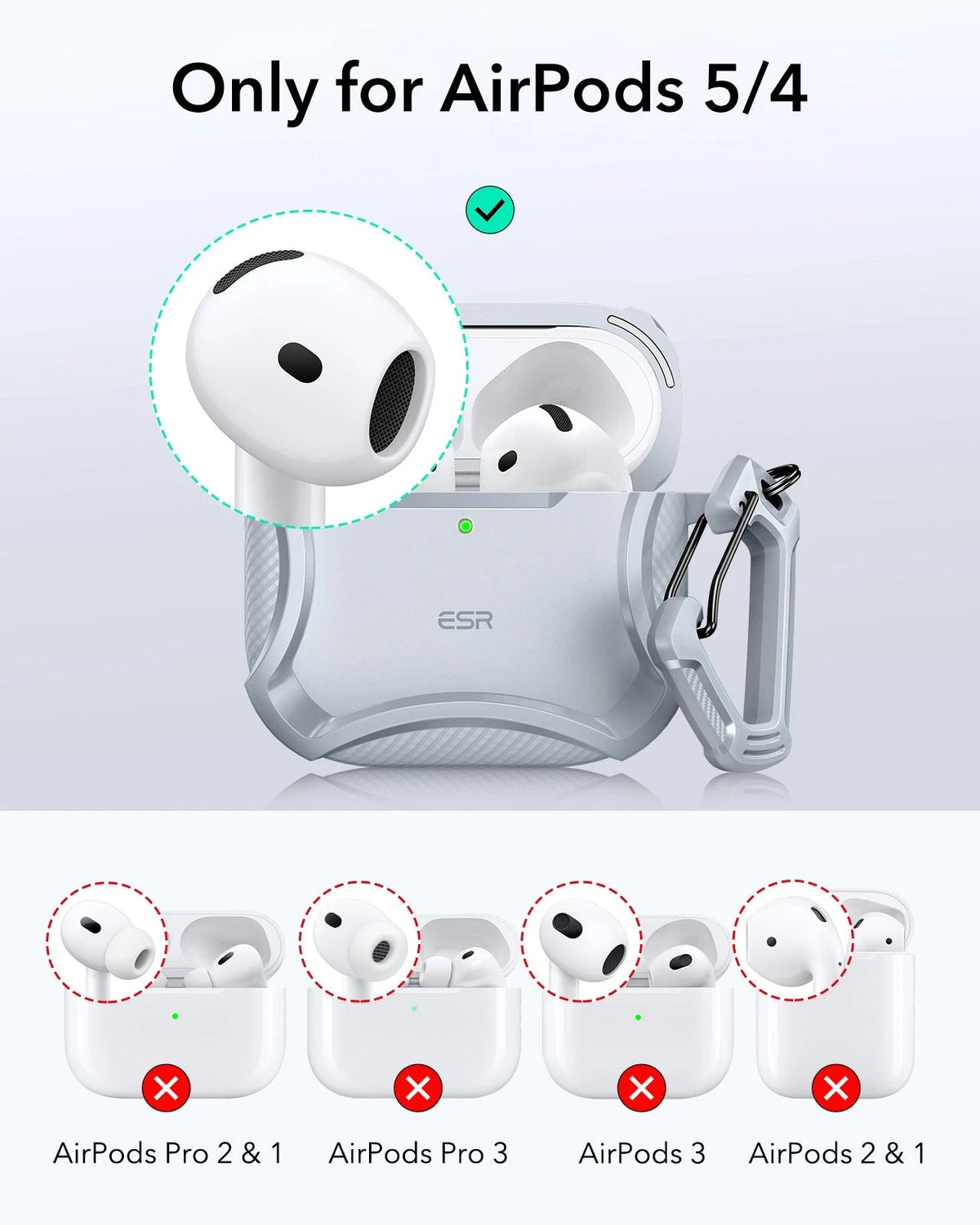 AirPods 5 Cyber Tough Magnetic Case - Gray ESR ESR