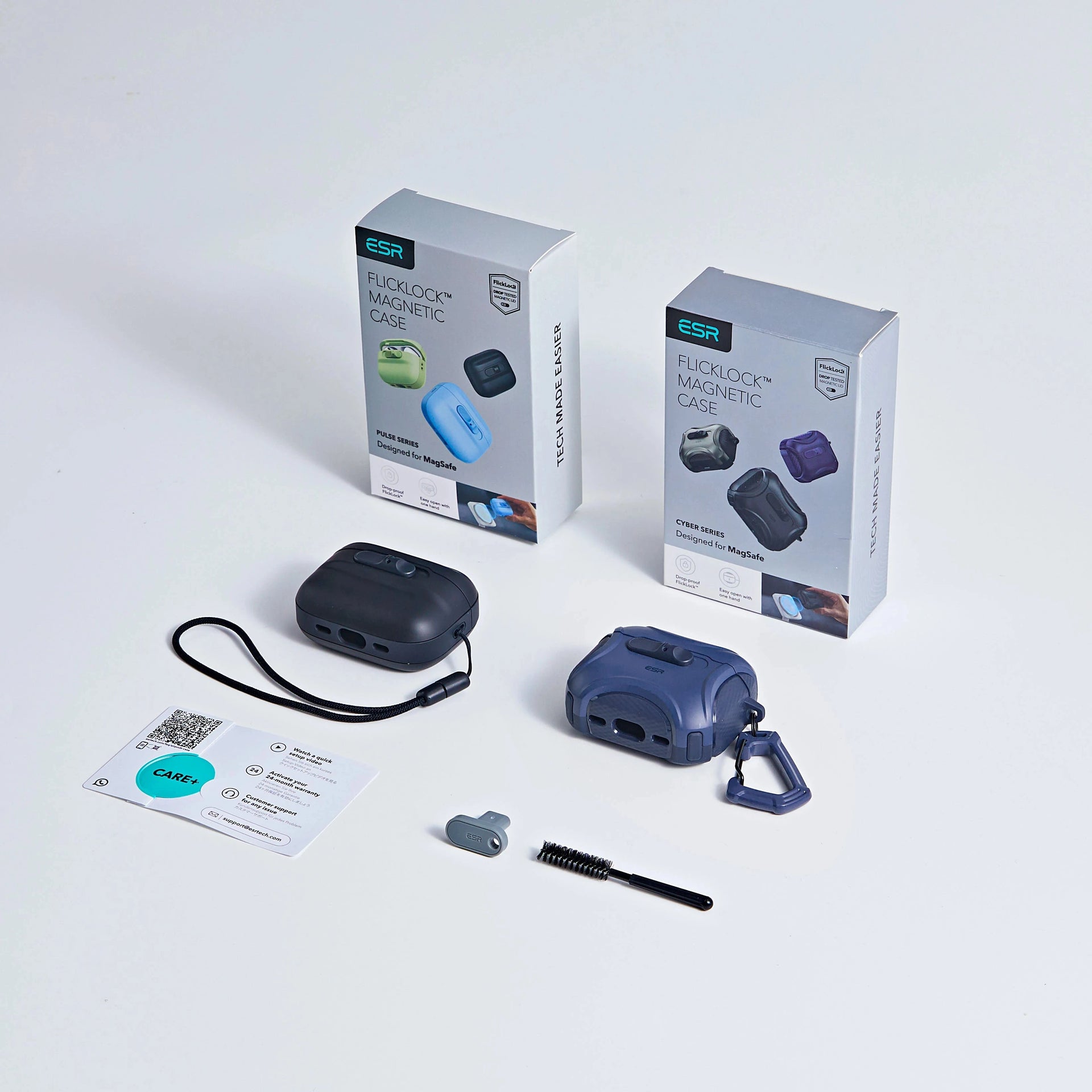 AirPods Pro 3 Dual Style Security Lock Bundle - Navy Blue & Black ESR ESR