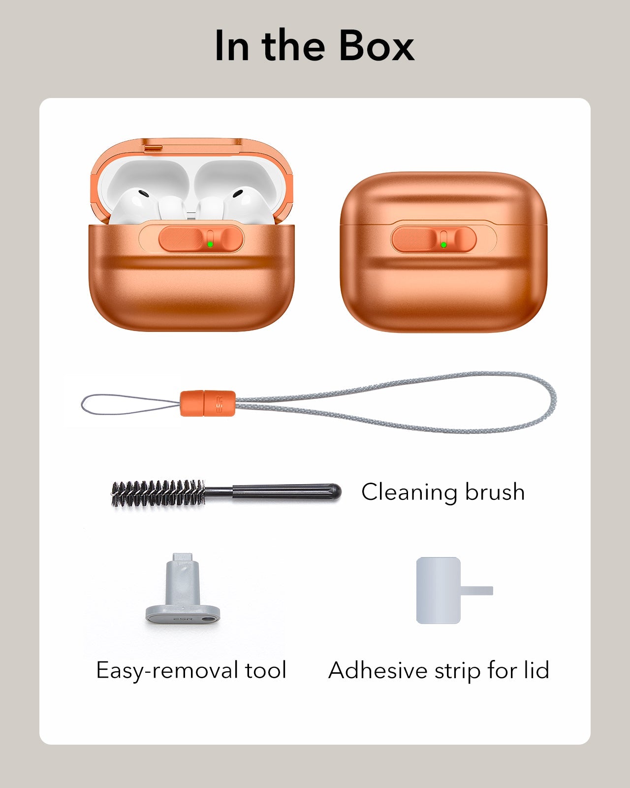 AirPods Pro 3 Pulse FlickLock Charging Case Cover Orange  what in the box