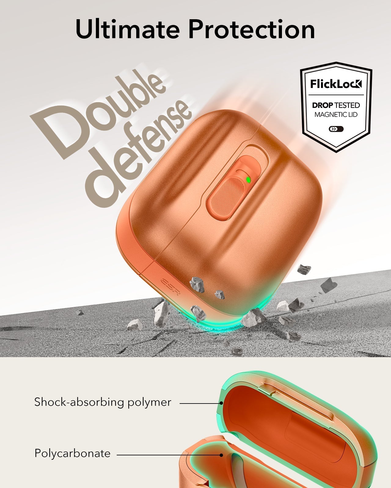 AirPods Pro 3 Pulse FlickLock Charging Case Cover Orange ultimate protection