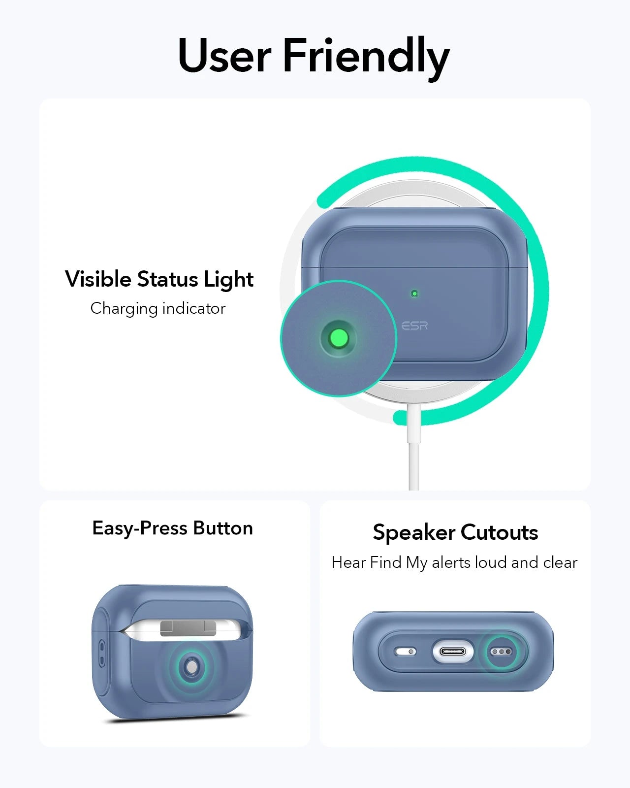 AirPods Pro (2023/2022/2019) Orbit Hybrid Case (HaloLock) - Dark Blue ESR ESR