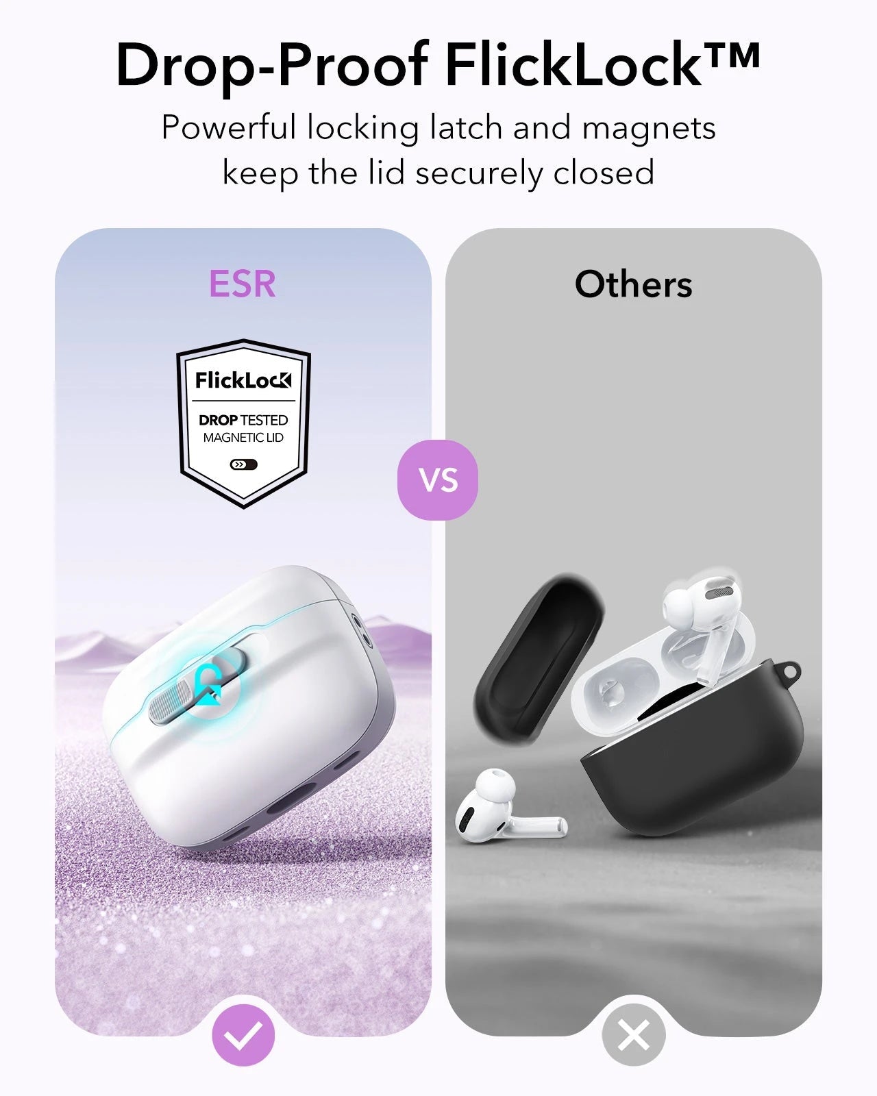 AirPods Pro (2023/2022/2019) Pulse FlickLock Case (HaloLock) - White ESR ESR