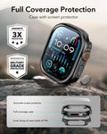 ESR Apple Watch Ultra 3 Case with Screen Protector Black military grade protection