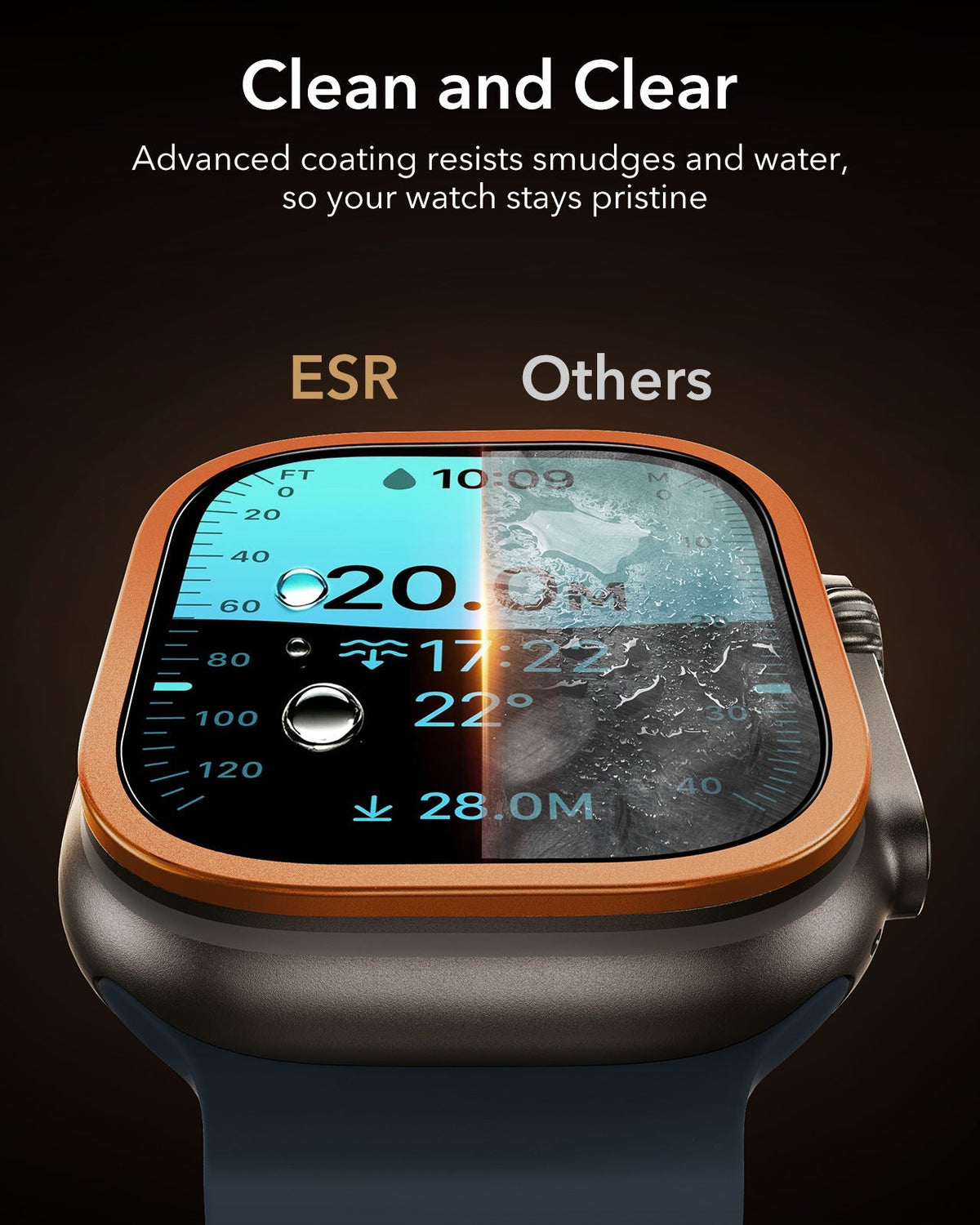 Apple Watch Ultra 3 Armorite® Pro Screen Protector (Bezel) - Orange ESR ESR