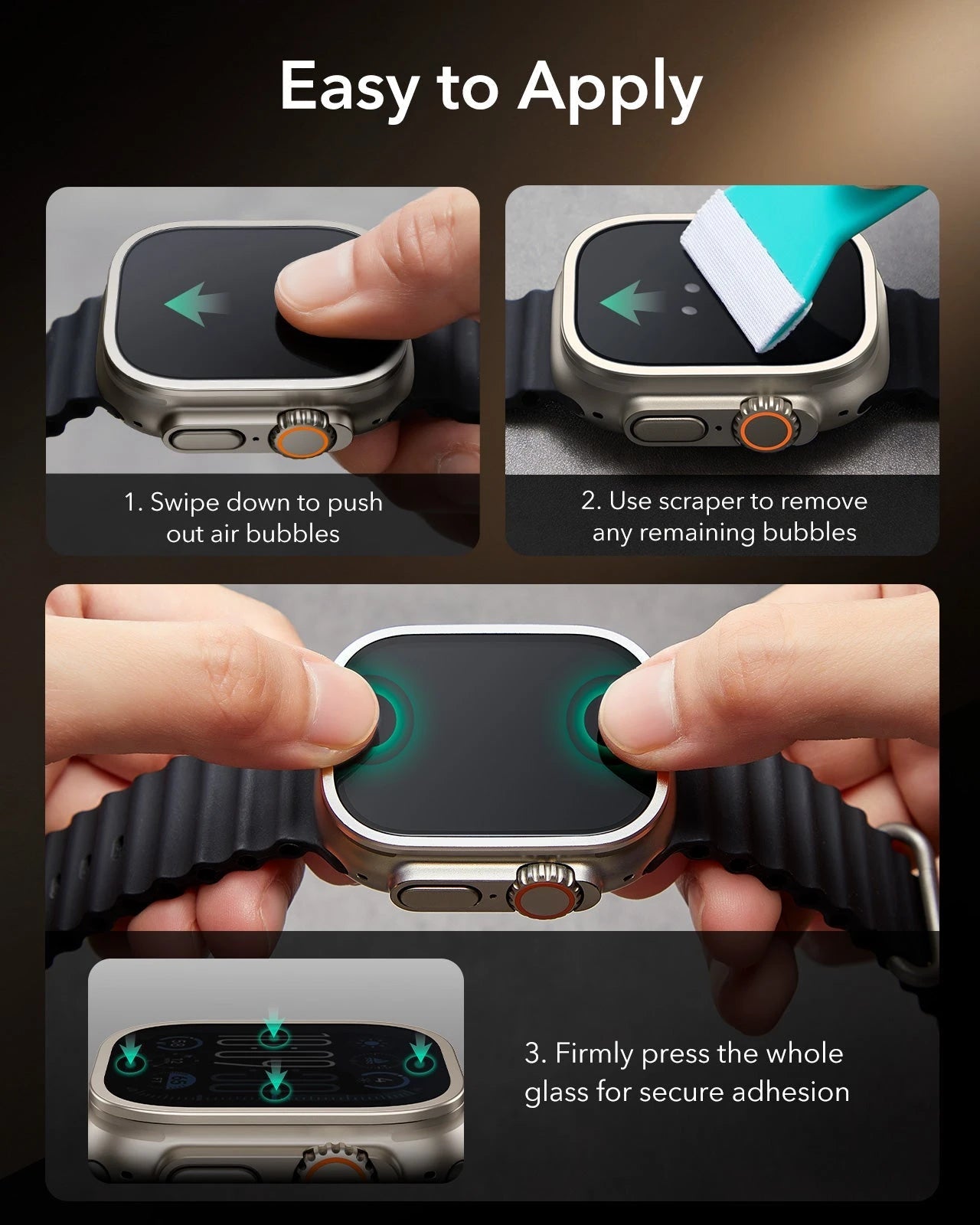 Apple Watch Ultra 3 Armorite® Pro Screen Protector (Bezel) - Titanium / Black ESR ESR