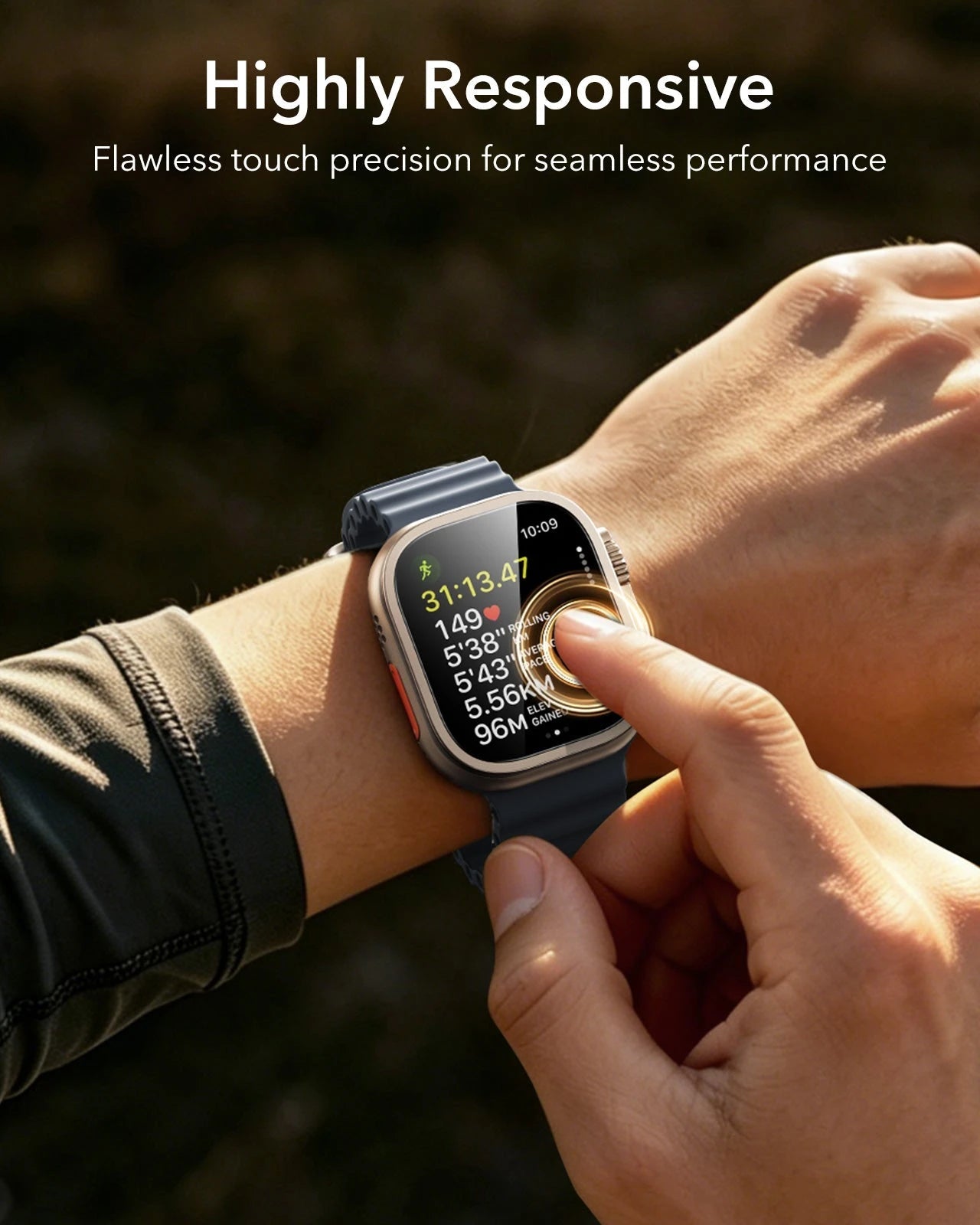 Apple Watch Ultra 3 Armorite® Pro Screen Protector (Bezel) - Titanium / Black ESR ESR