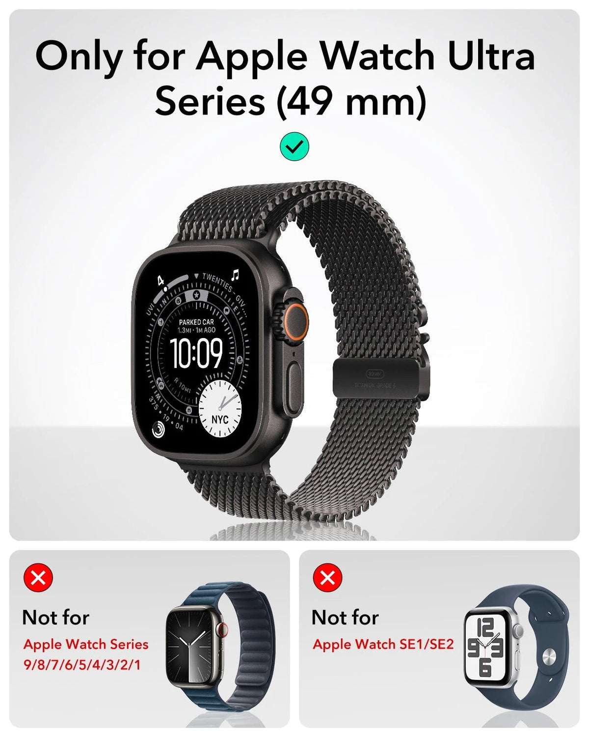 Apple Watch Ultra 4 Armorite Screen Protector (Bezel) - Black ESR ESR