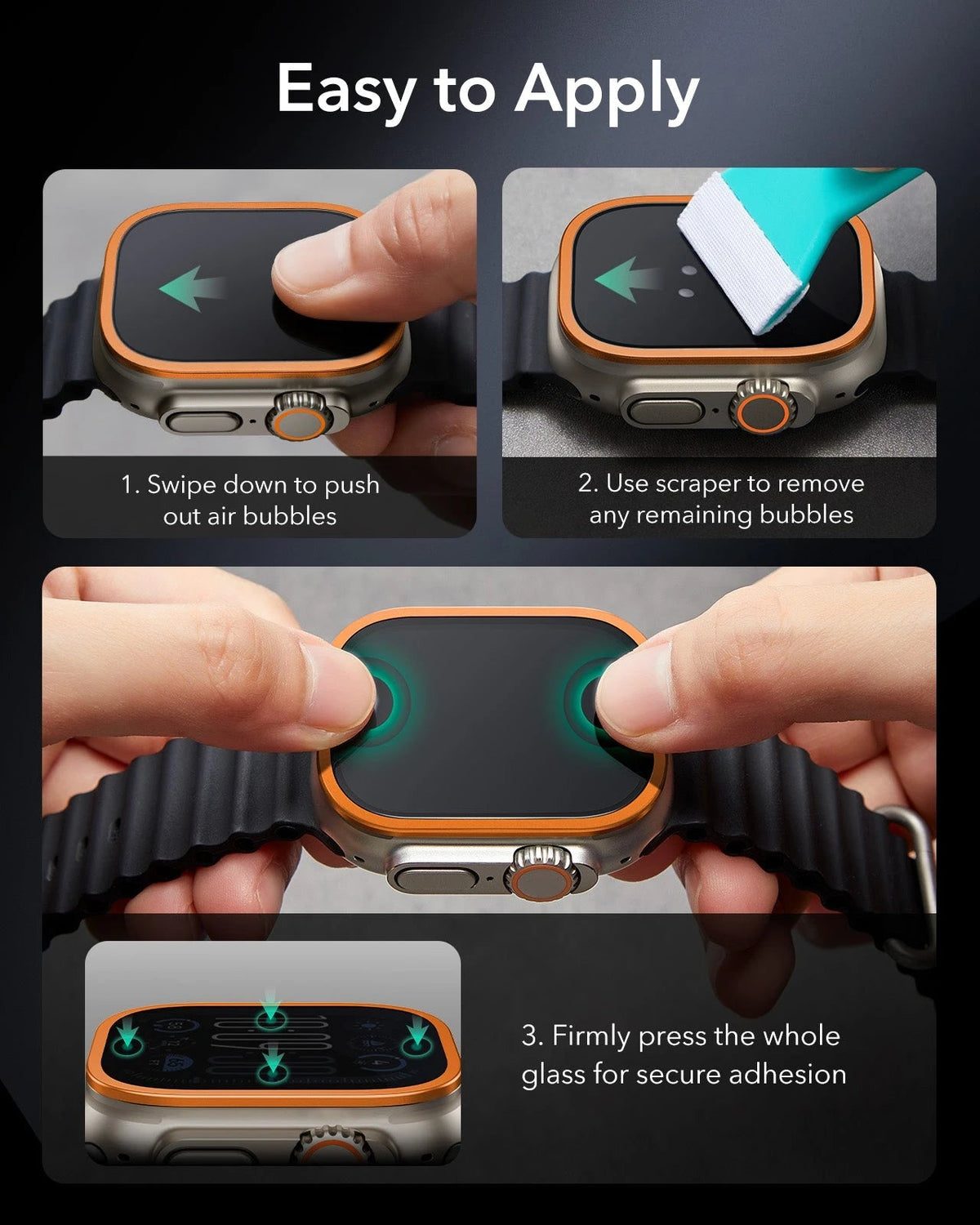 Apple Watch Ultra 4 Armorite Screen Protector (Bezel) - Titanium / Orange ESR ESR