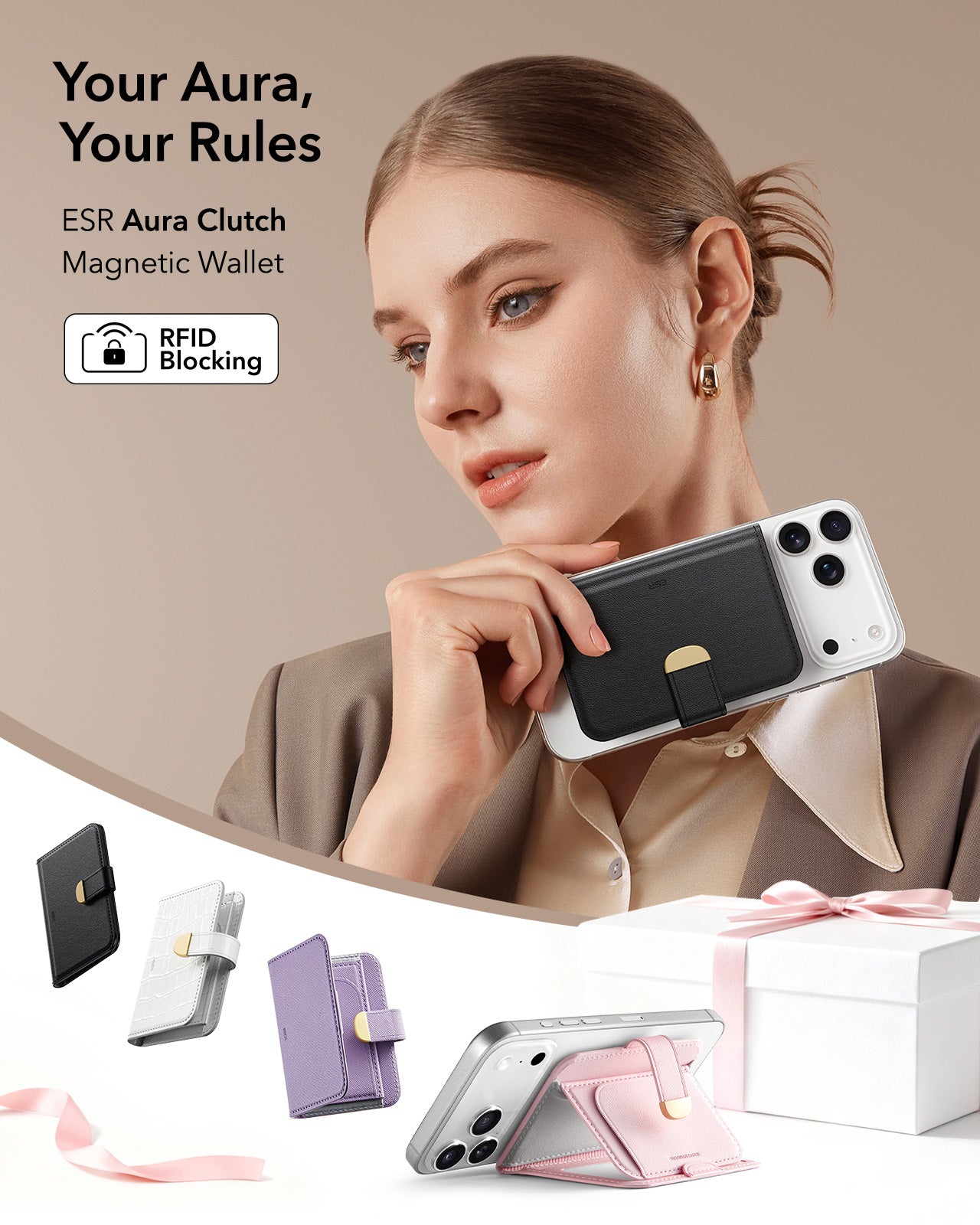 Aura Clutch Magnetic Wallet - Black ESR ESR