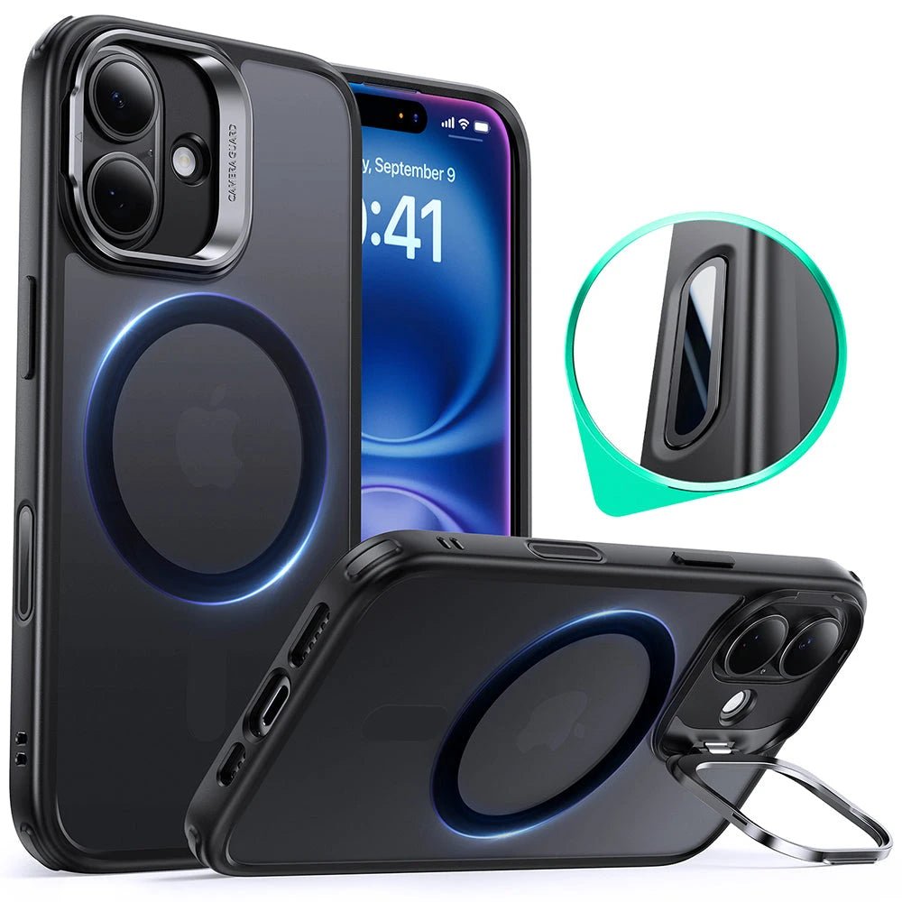 iPhone 16 Plus HaloLock Classic Hybrid Case (Camera Control, Stash Stand) - Frosted Black ESR ESR