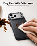 ESR Black Leather iPhone 17 Pro Max Magsafe Case with Stand Easy Care With Better Wear