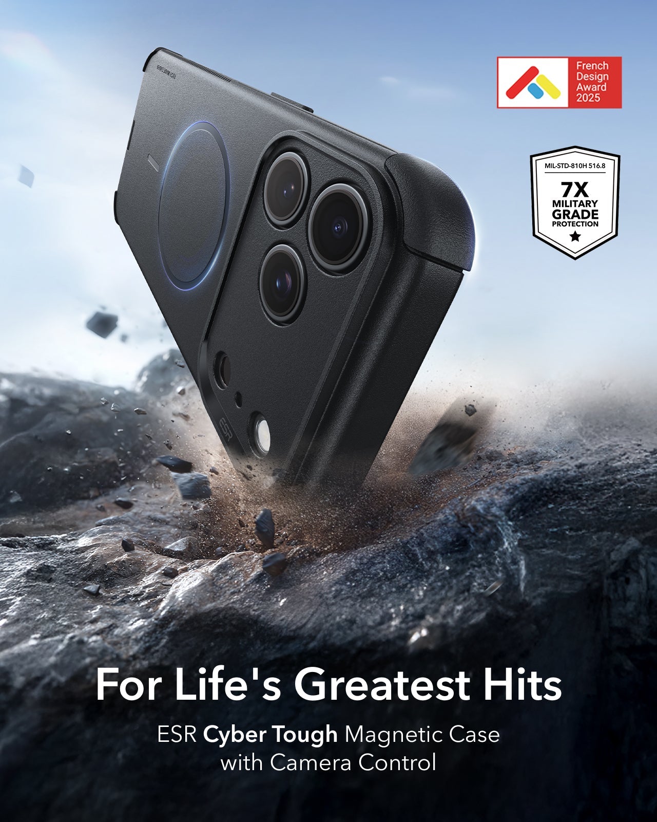 ESR Black iPhone 18 Pro Case Tough Phone Case with Magsafe For Life's Greatest Hits