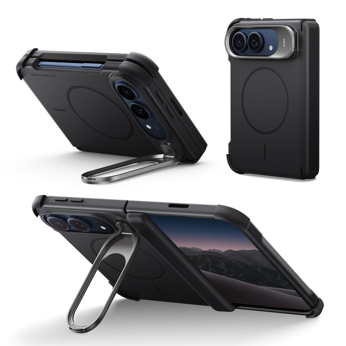 Black iPhone Duo Tough Phone Case Magsafe with Stand