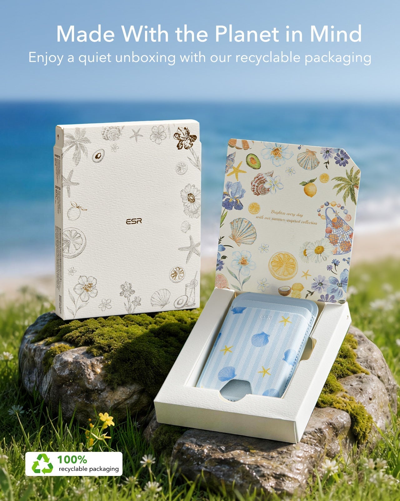 Classic-Magnetic-Wallet-Coastal-Summer-ESR-Made With the Planet in Mind