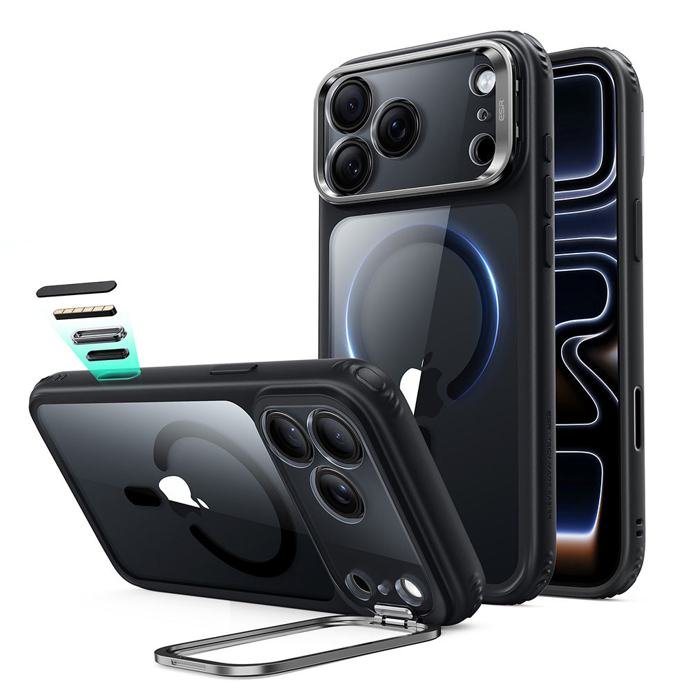 ESR Clear Black iPhone 18 Pro Max Magsafe Slim Phone Case with Stand