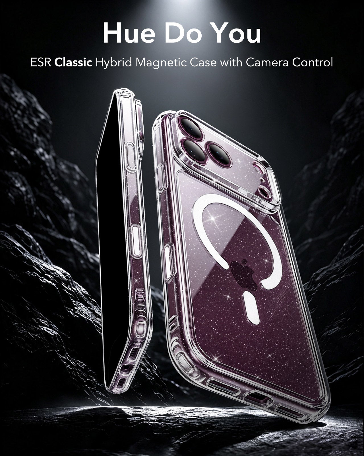 ESR Clear Shimmer iPhone 18 Pro Magsafe Slim Phone Case Hue Do You