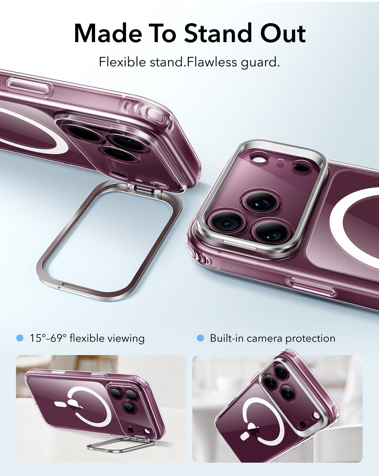 ESR Clear iPhone 18 Pro Max Magsafe Slim Phone Case with Stand Made To Stand Out