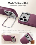 ESR Deep Burgundy Leather iPhone 17 Pro Max Magsafe Case with Stand Made To Stand Out