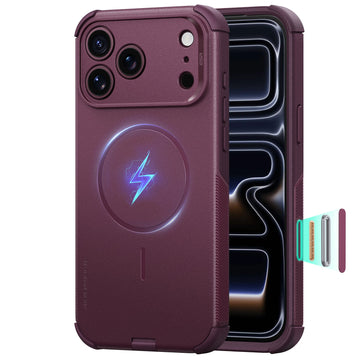 Deep Burgundy iPhone 18 Pro Case Tough Phone Case with Magsafe