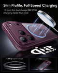 ESR Frosted Deep Burgundy iPhone 18 Pro Max Magsafe Slim Phone Case Slim Profile, Full-Speed Charging