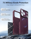 ESR Deep Burgundy iPhone 18 Pro Tough Phone Case Magsafe with Stand 7X Military-Grade Protection