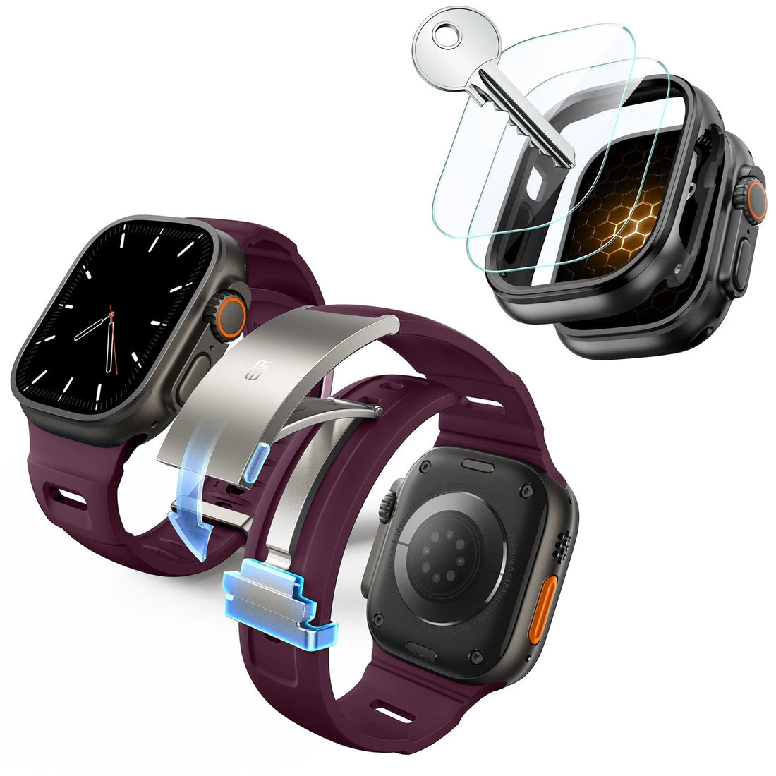 ESR Equinox Watch Band Ultimate Bundle for Apple Watch - Red Band / Black Case ESR ESR