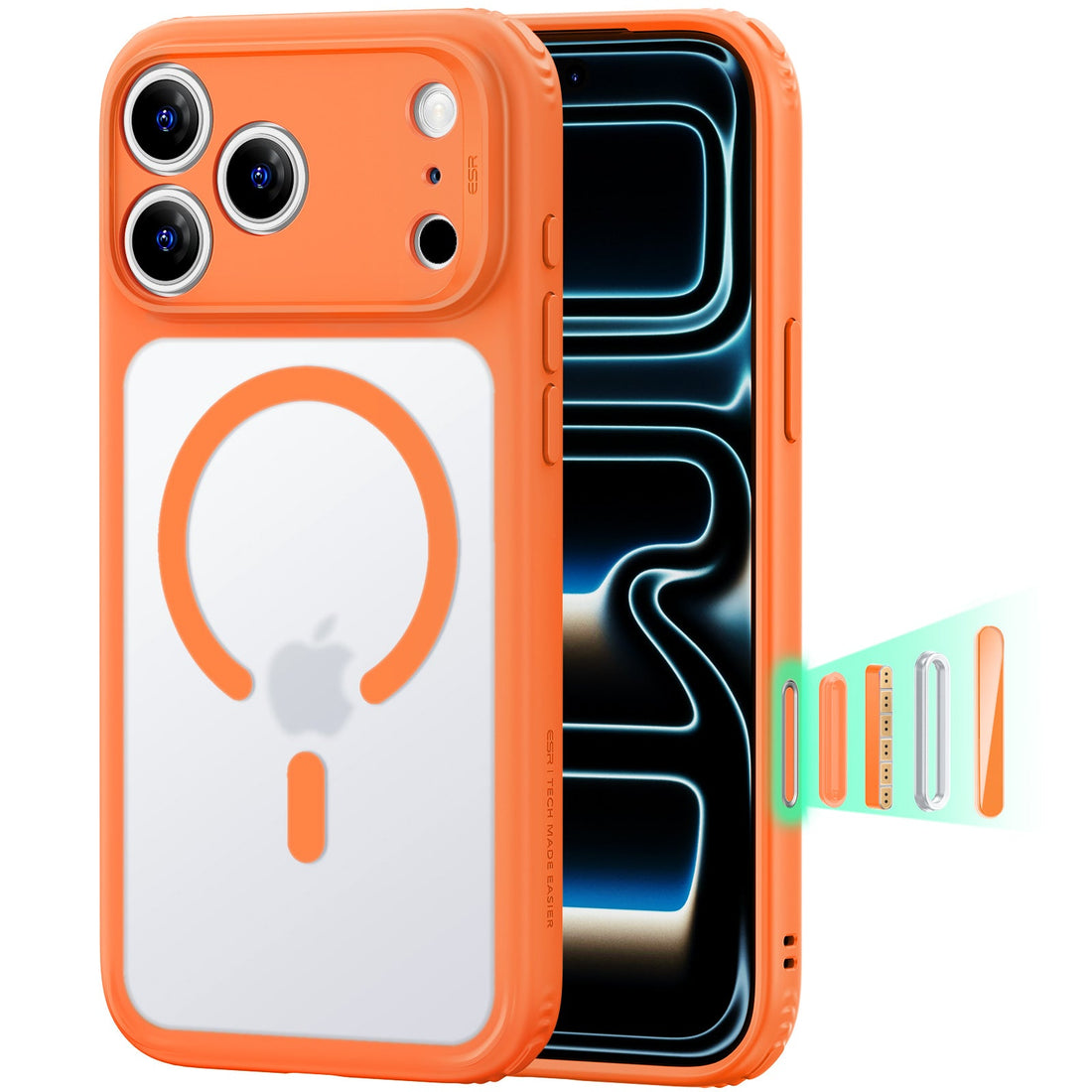 ESR Frosted Orange iPhone 18 Pro Max Magsafe Slim Phone Case