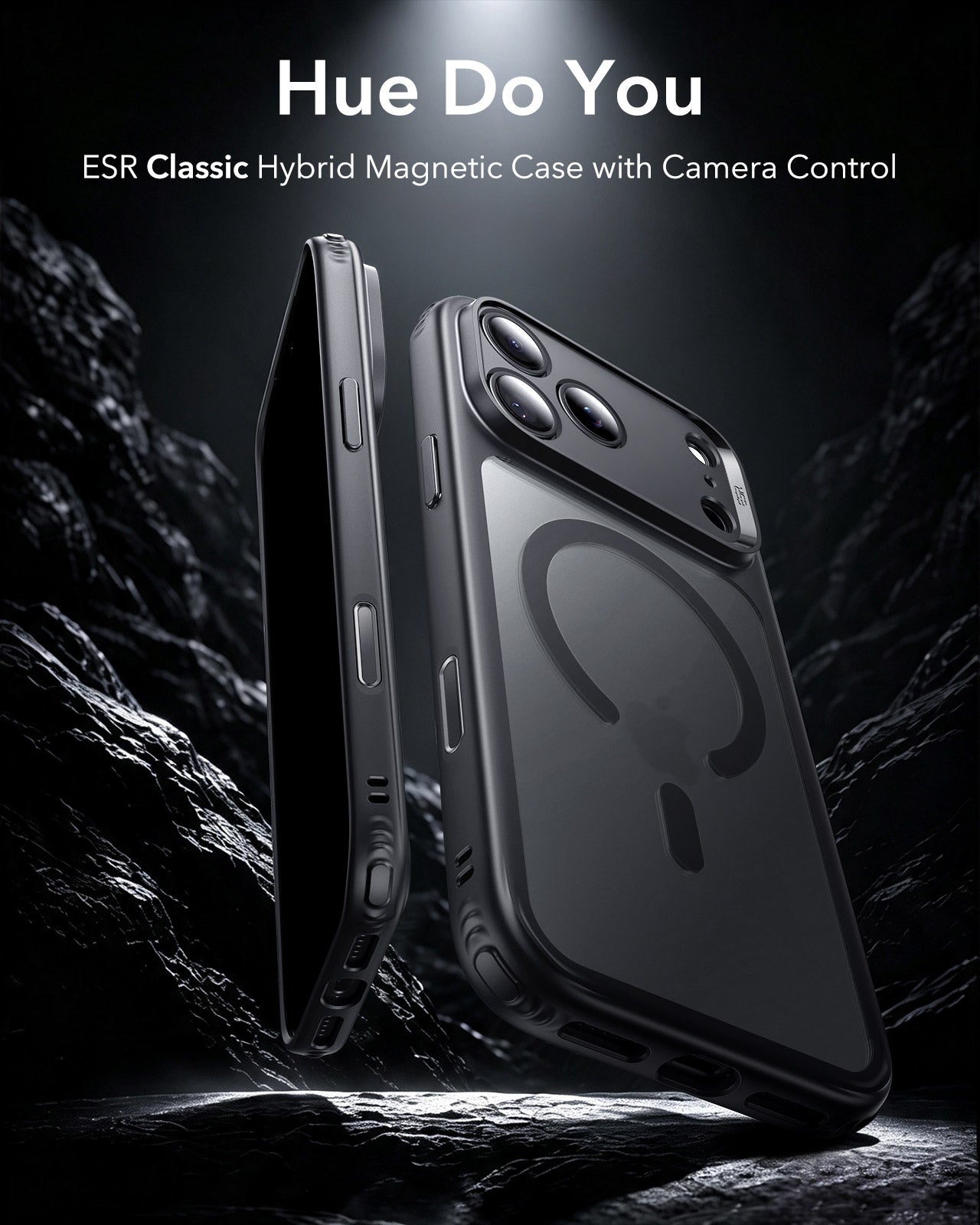 ESR Frosted Black iPhone 18 Pro Magsafe Slim Phone Case Hue Do You
