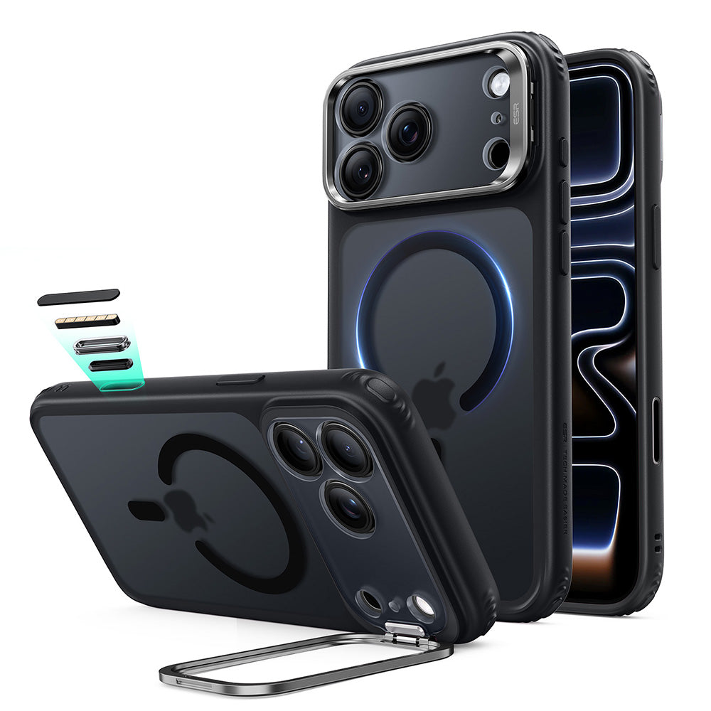 ESR Frosted Black iPhone 18 Pro Max Magsafe Slim Phone Case with Stand