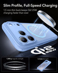 ESR Frosted Misty Blue iPhone 18 Pro Magsafe Slim Phone Case Slim Profile, Full-Speed Charging
