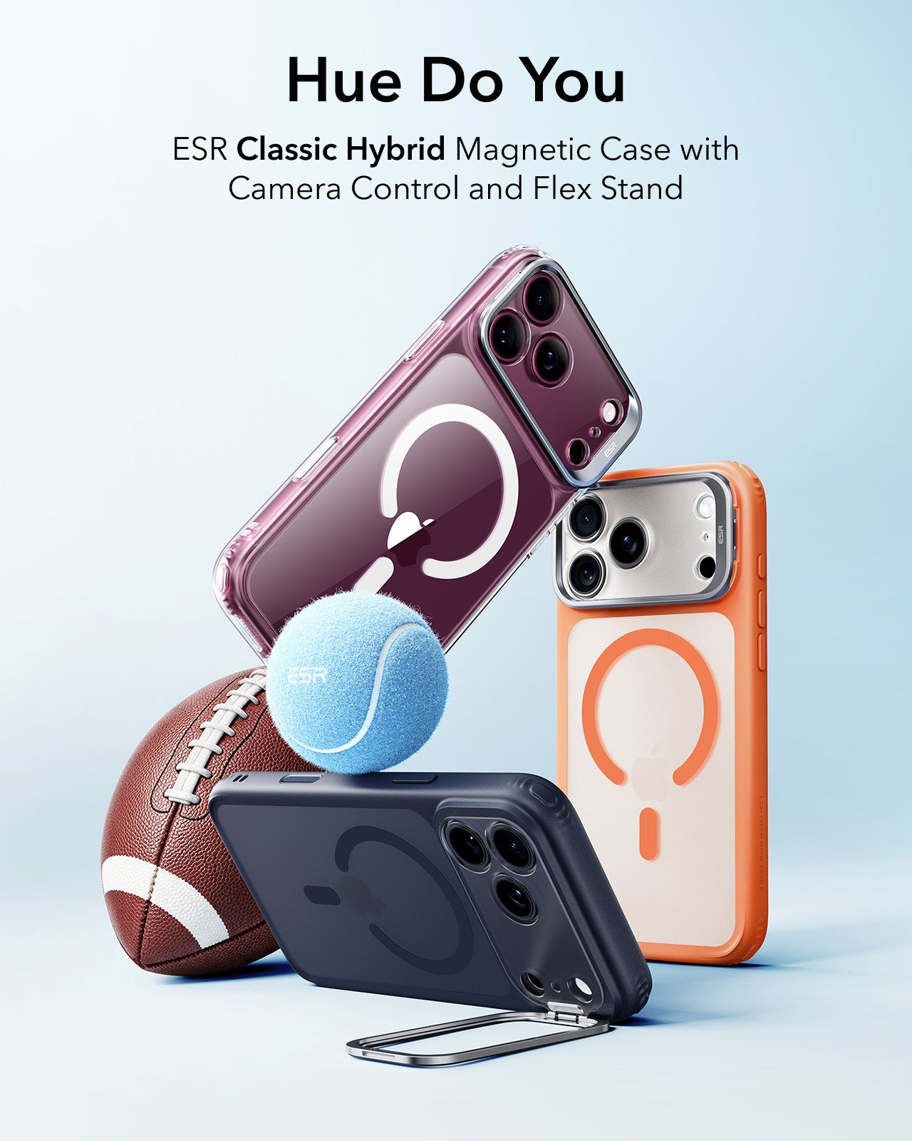 ESR Frosted Orange iPhone 18 Pro Max Magsafe Slim Phone Case with Stand Hue Do You