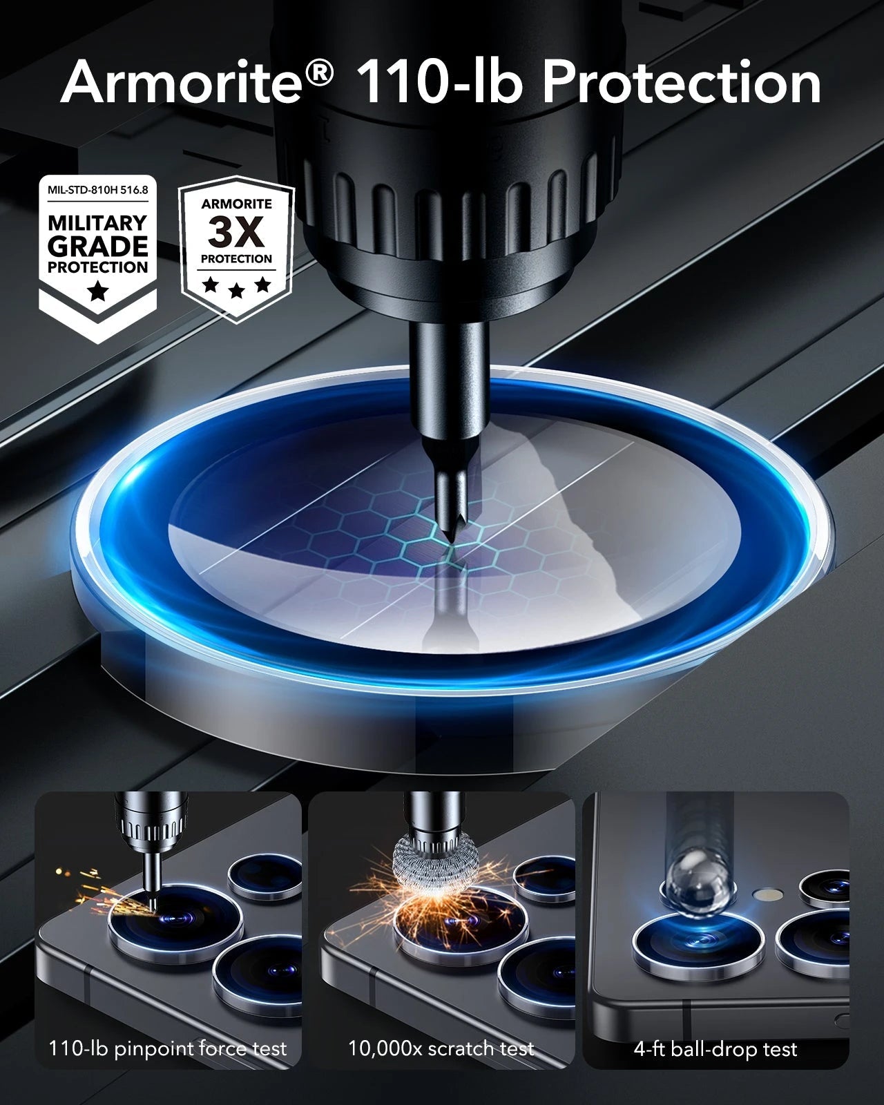 Galaxy S25 Ultra Armorite Camera Lens Protectors - Clear