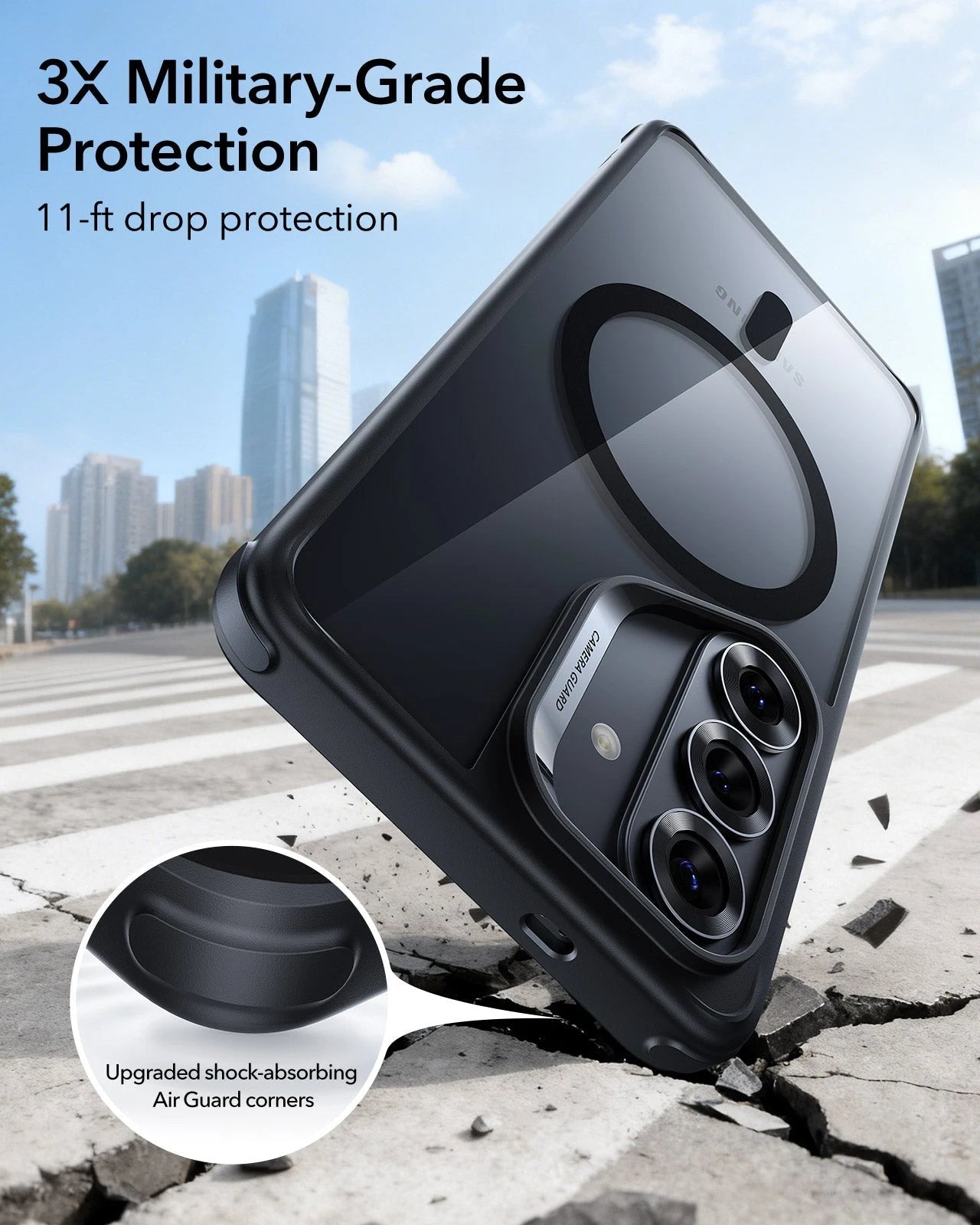 Samsung Galaxy S26 Classic Hybrid Magsafe Case Clear Black 3X Military Grade Protection