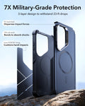 ESR Samsung Galaxy S26 Cyber Tough Magsafe Case with Stand Navy Blue 7X Military Grade Protection