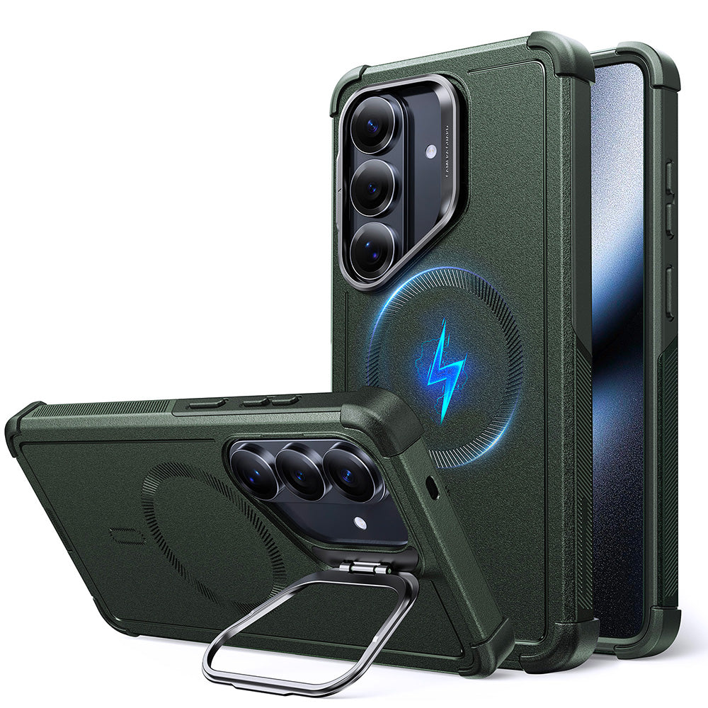 Samsung Galaxy S26 Cyber Tough Magsafe Case with Stand Olive Green
