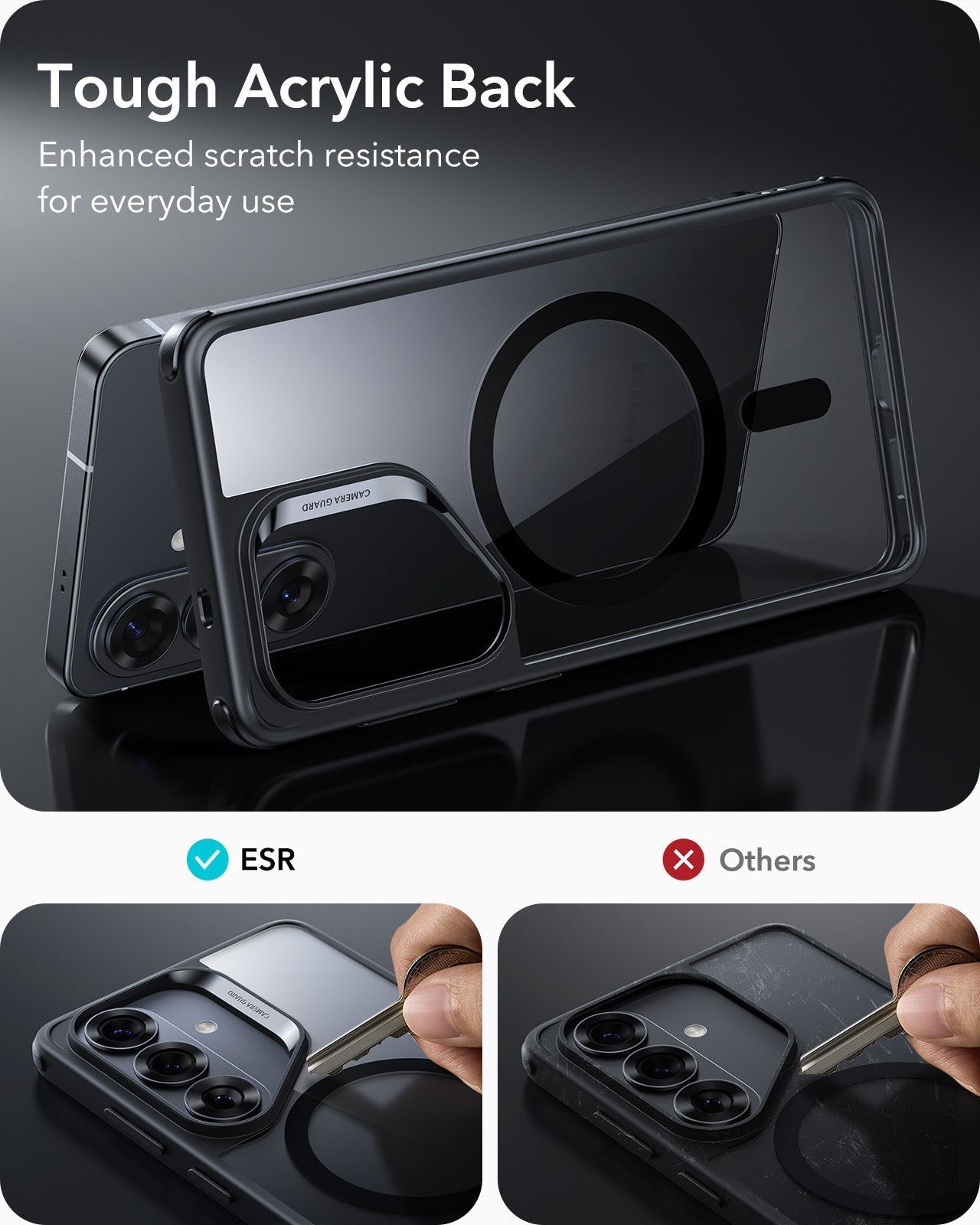 Samsung Galaxy S26 Plus Classic Hybrid Magsafe Case Clear Black Tough Acrylic Black