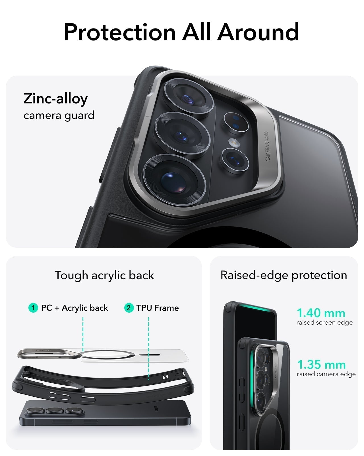 ESR Samsung Galaxy S26 Ultra Classic Hybrid Magsafe Case with Stand Clear Black Protection All Around