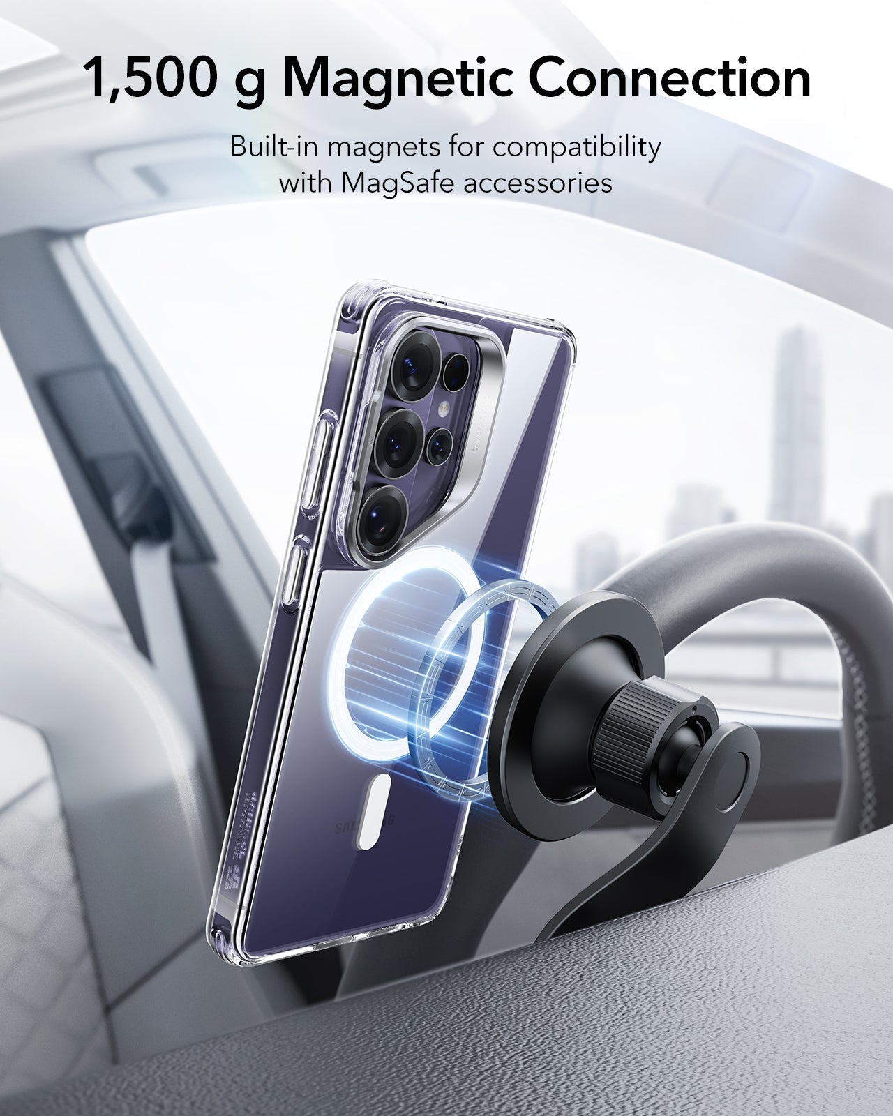 ESR Samsung Galaxy S26 Ultra Classic Hybrid Magsafe Case with Stand Clear 1500g Magnetic Connection