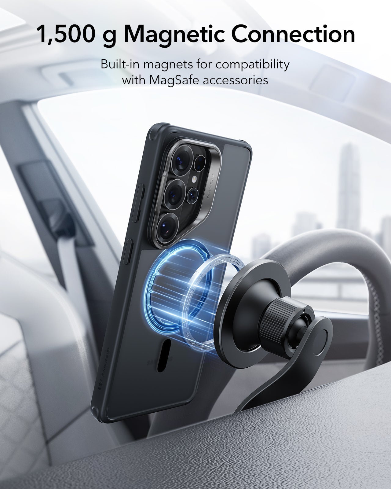 ESR Samsung Galaxy S26 Ultra Classic Hybrid Magsafe Case with Stand Frosted Black 1500g Magnetic Connection