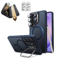  Galaxy S26 Ultra Classic Hybrid Magsafe Case with Stand and Corning Glass Screen Protector Set Frosted Blue