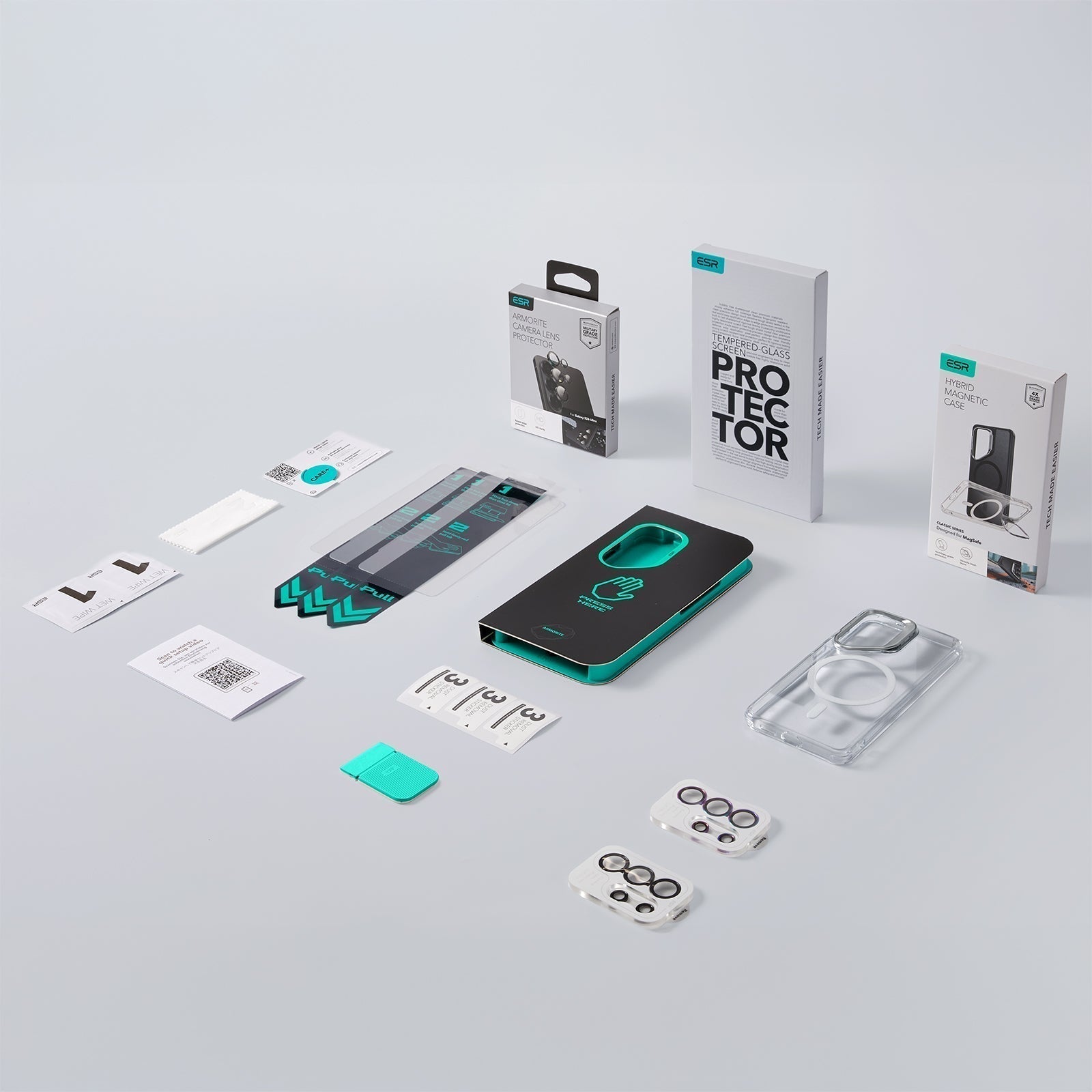 ESR Galaxy S26 Ultra Classic Hybrid Magsafe Case with Stand and Armorite Screen Protector Set